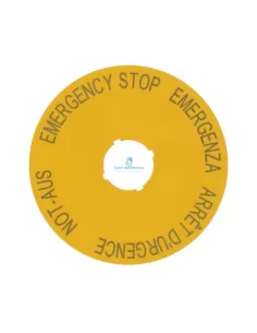 Etiqueta de parada de emergencia Eaton Rlf-bl d.90 (4 idiomas)